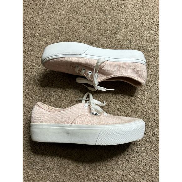 Women’s size 8 tweed platform stack form vans sneakers woven dusty pink - Picture 3 of 7